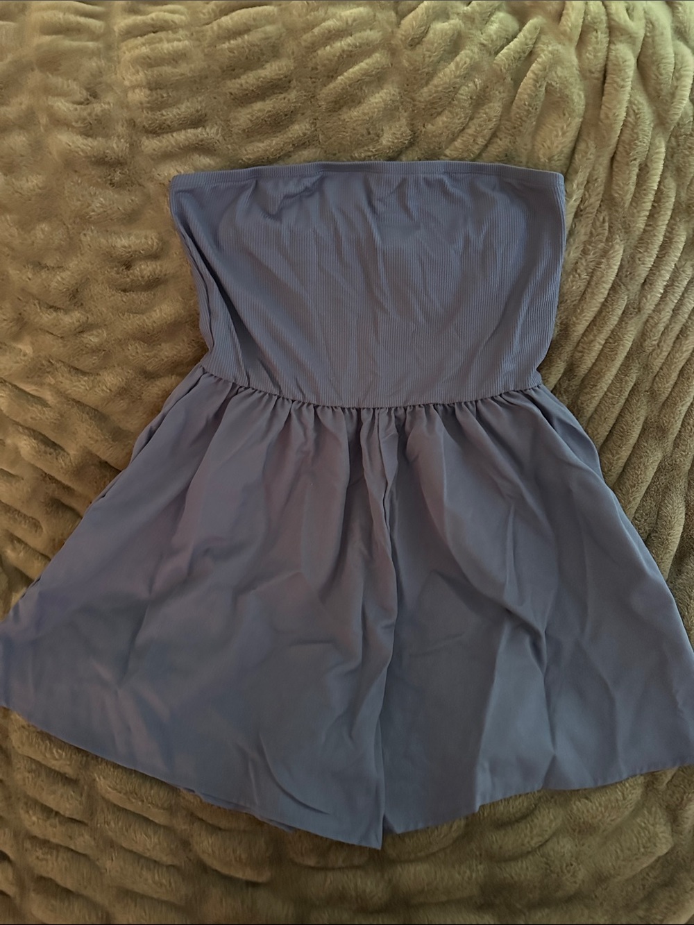 Strapless Romper in Dusty Blue